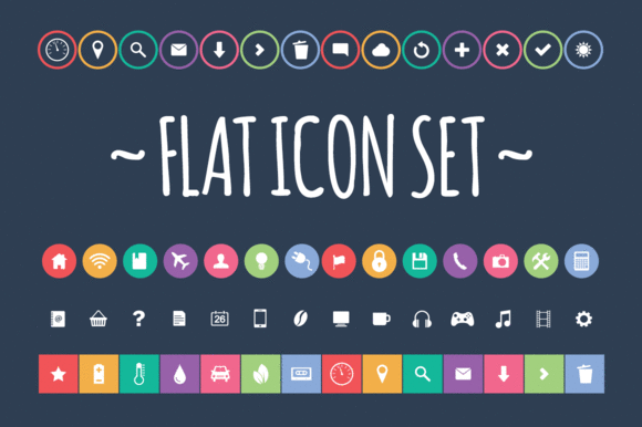 Flat Icon Set by VIntage Design