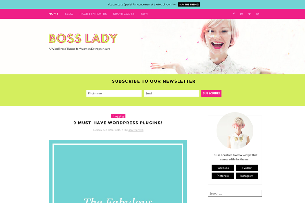boss lady wordpress theme for women entrepreneurs