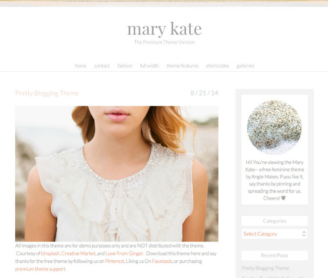 The Mary Kate - Free WordPress Theme